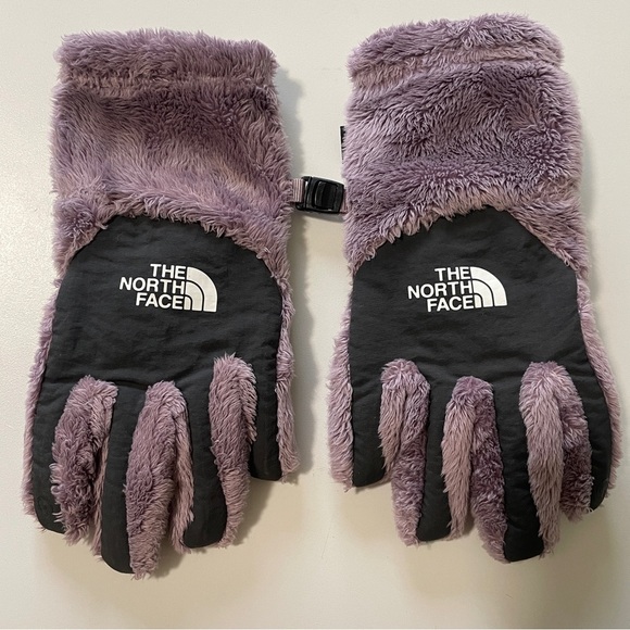 The North Face Girl’s Small Osito Gloves ~ Purple Fuzzy - Picture 2 of 5